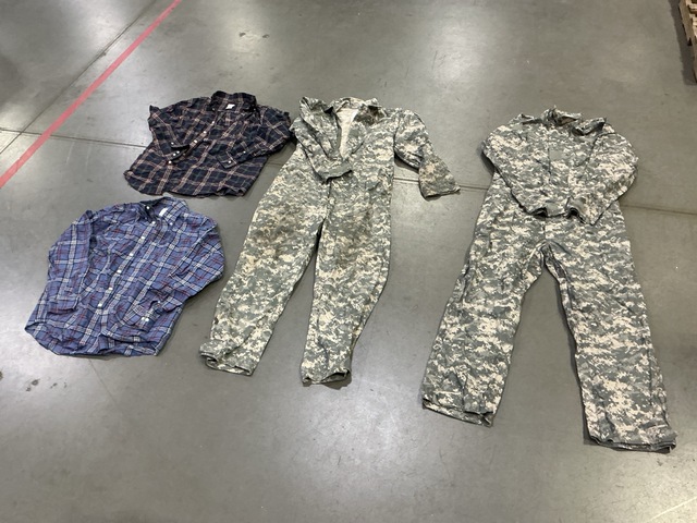 (3) Assorted Long-Sleeve Shirts, (8) Mechanic's Coveralls & Assorted Items