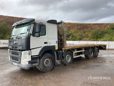 2016 Volvo FM420 8x2 Twin-Steer Sleeper Beavertail, Euro 6 Flatbed Truck
