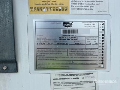 2022 Wabash 53 ft x 102 in T/A Van Trailer