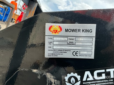 2026 Mower King ECSSTR072 72 in Skid Steer Tiller (Unused)