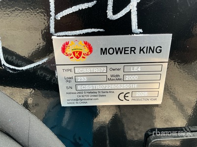 2026 Mower King ECSSTR072 72 in Skid Steer Tiller (Unused)