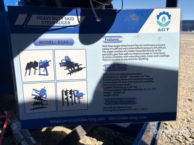 2026 AGT ECAG Skid Steer Auger (Unused)