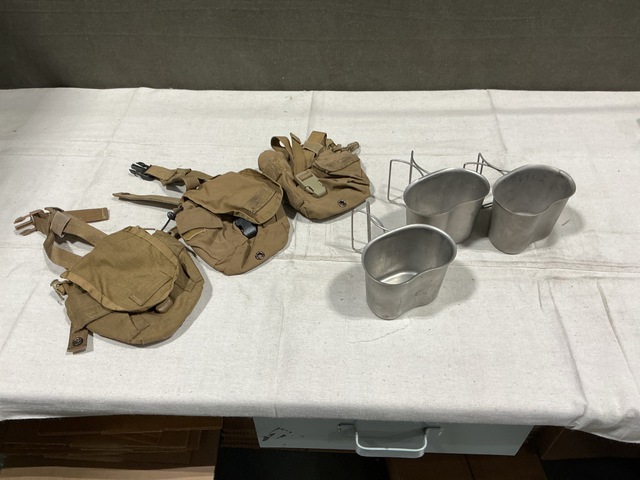(96) Water Canteen Cups & (245) General Purpose Canteen Pouches