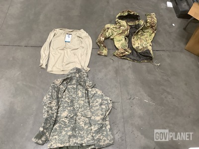 (22) Wet Weather Jackets, (30) Cold Weather Undershirts & Assorted Items