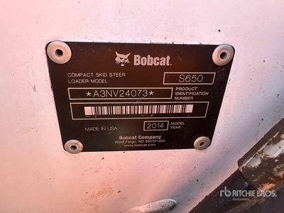 2014 Bobcat S650 Skid Steer Loader