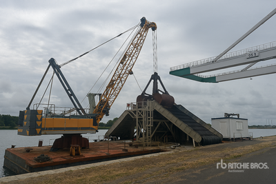 2019 Liebherr HS8100.1E Electric Lattice Boom Crane Mounted On Canard Dredge Barge