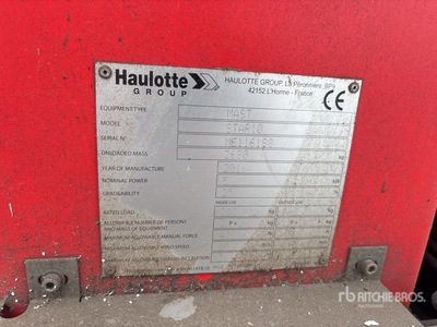 2016 Haulotte STAR10 Vertical Mast Lift