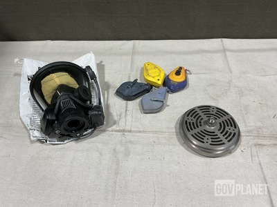 (1) Discharge Valve, (1) Respirator Facepiece, (48) Chalk Reels & Assorted Items