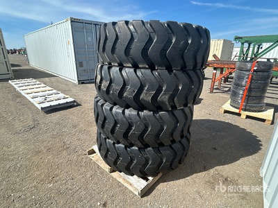 Quantity of (4) 20.5-25 24 Ply TTF E-3/L-3 QH811N Loader Tires Tubeless Neumáticos (Unused)
