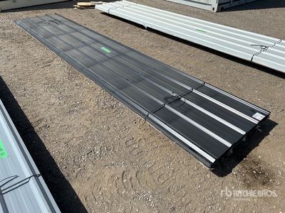 Quantity of (100) 16 ft X 3 ft Sheets Black Steel Siding Roofing (Unused)