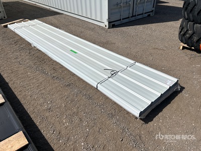 Quantity of (120) Sheets White of Steel Siding Roofing (Unused)