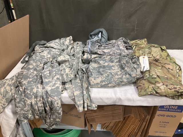 (9) Wet Weather Jackets, (5) Cold Weather Parkas & Assorted Items