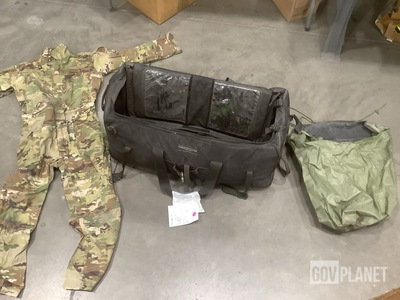 (13) Clothing Bags, (5) Pairs of Mechanic's Coveralls & Assorted Items