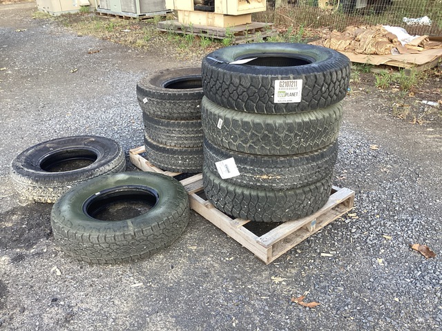 (5) Firestone, (3) Goodyear, (1) Mastercraft 235/85R16 Tires