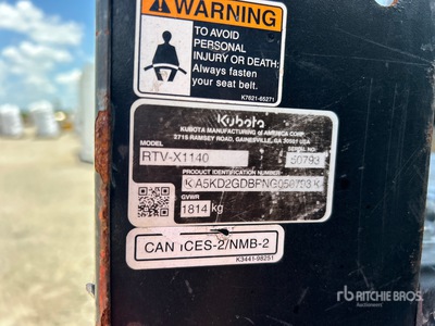 2022 Kubota RTVX1140WH Utility Vehicle