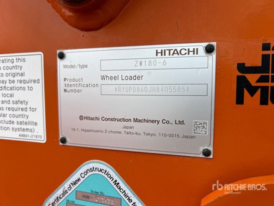 2021 Hitachi ZW180-6 Wheel Loader
