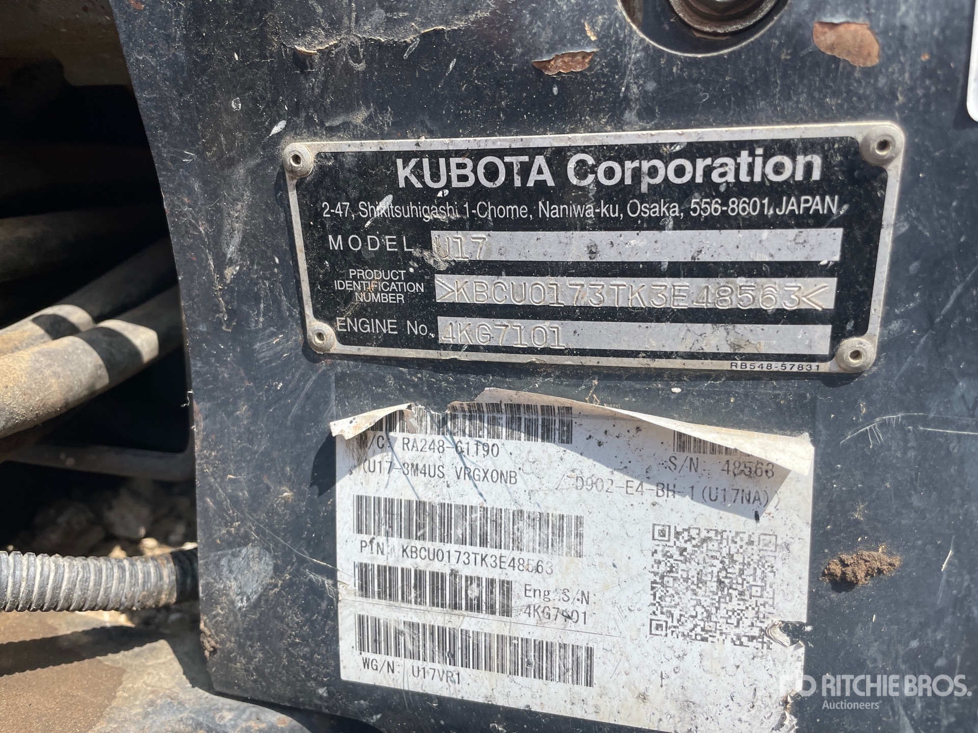 2019 Kubota U17VR1 Mini Excavator