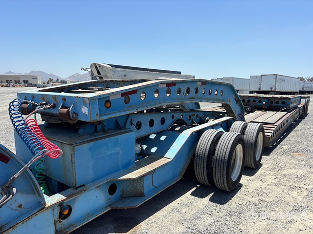 1987 Cozad 75 ton 2+2+2 25 ft - 35 ft Extendable Removable Gooseneck Lowboy Trailer