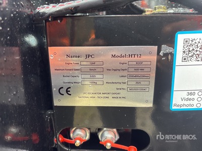 2025 JPC HT12 Mini Excavadora