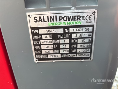 2026 Salini VgR15 Generator Set