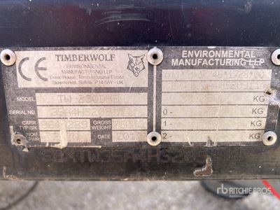 2017 Timberwolf TW230DHB Trailer Broyeur De Branches Wood Chipper