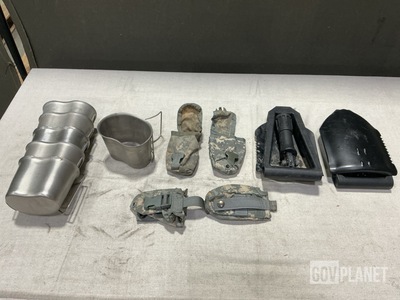 (200) Flash Bang Grenade Pouches, (20) Entrenching Tools & Assorted Items