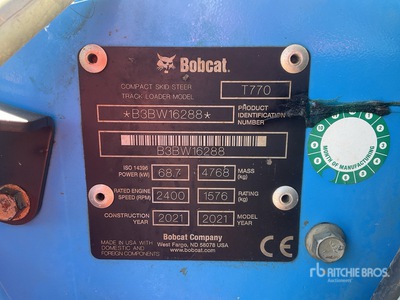 2021 Bobcat T770 Compact Track Loader