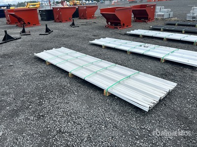 Quantity of (50) 2025 Kit Containers 12 ft x 3 ft 1 in Raw Galvalume Panels (Unused)