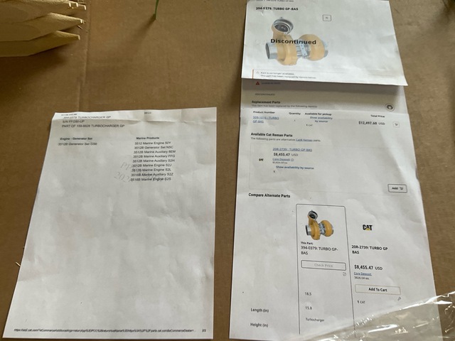 Cat 349-0379 Turbo (Unused)