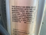 Aspect général with Étiquette de conformité aux normes fédérales pour véhicules à moteur