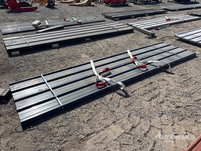 Quantity of (70) 12 ft x 3 ft Grey Metal Roof Panels Divers  (Unused)