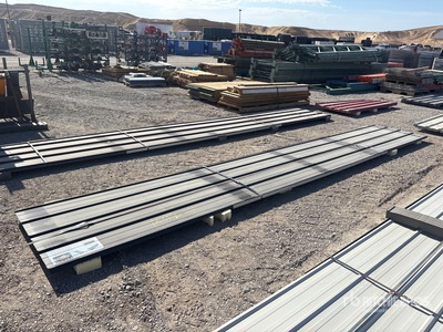 Quantity of (20) 19 ft 8 in x 3 ft Black Metal Roof Panels Divers  (Unused)