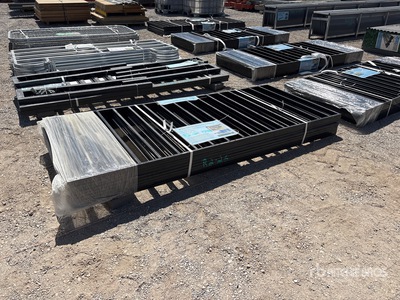 Quantity of (10) 7.9 ft x 3.3 ft Black Galvanized Steel Zaun