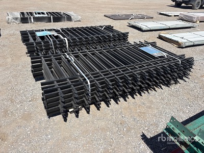 Quantity of (10) 7.9 ft x 3.8 ft Black Galvanized Steel Zaun
