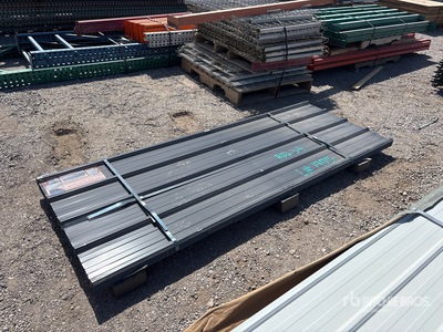 Quantity of (70) 8 ft x 3 ft Grey Metal Roof Panels Divers  (Unused)