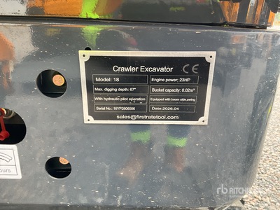 2026 VICSEC 18 Mini Excavator (Unused)