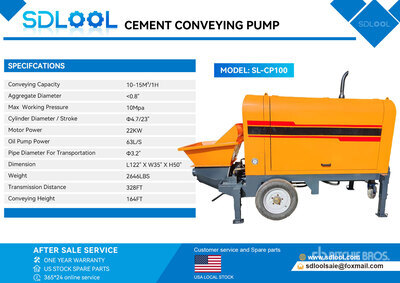 2026 SDLOOL SL-CP100 Electric Concrete Pump Betonpomp (Unused)