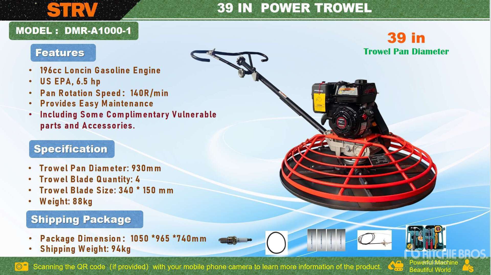 2026 STARVOX DMR-A100G Allanadora de Concreto (Sin Usar) / Power Trowel (Unused)