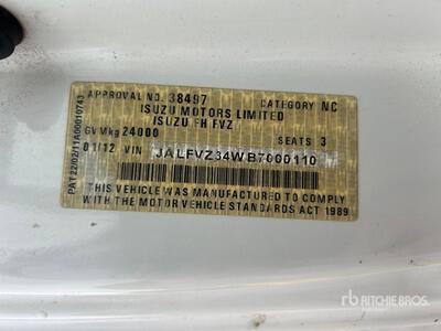 2012 Isuzu FVZ1400 6x4 Fuel and Lube Truck