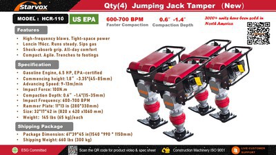 Quantity of (4) 2026 STARVOX HCR-110 Lote de Bailarinas (Sin Usar) / Jumping Jack Tamper (Unused)