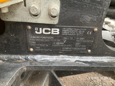 2021 JCB 16c-1 Minigraafmachine