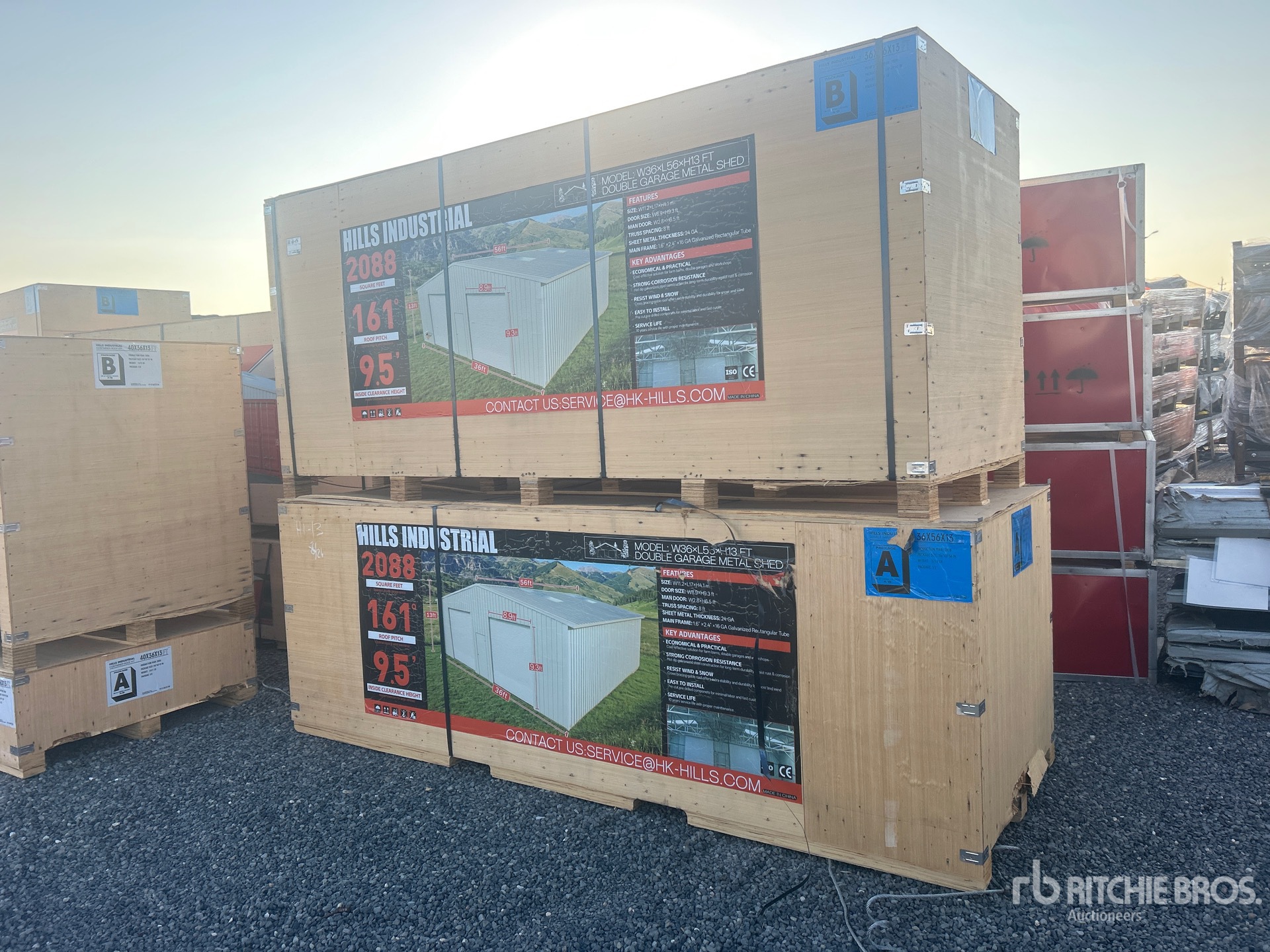 2026 HIlls Industrial 36 ft x 56 ft x 13 ft Double Garage Metal Shed (Unused)