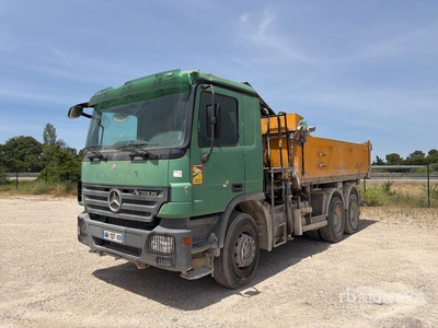 2010 Terex 120.2E-A2L 5550 kg on 2010 Mercedes-Benz ACTROS 3336 6x4 6x4 Camion Benne Avec Grue T/A Dump Truck with Crane