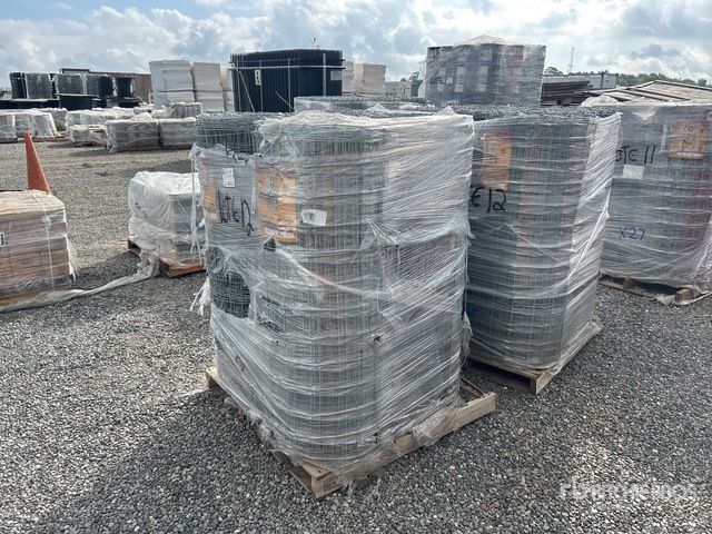 Quantity of (2) Pallets of 4 in x 4 in Galvanized Fencing (Unused)