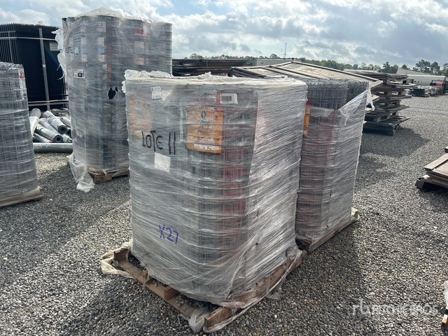 Quantity of (2) Pallets of 4 in x 4 in Galvanized Fencing (Unused)