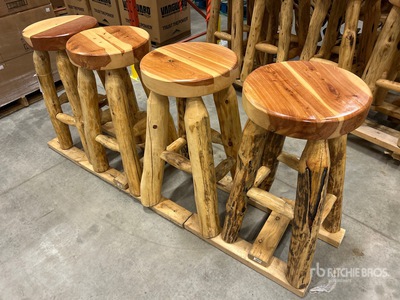 Quantity of (4) Wooden Bar Stool Set