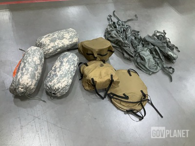 (80) Compression Stuff Sacks, (3) ICS Improved Combat Shelters & Assorted Items