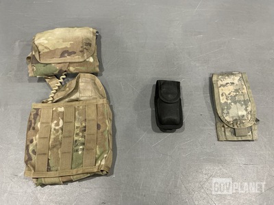 (21) M4 Two Mag Pouches, (12) Individual First Aid Kit Pouches & Assorted Items