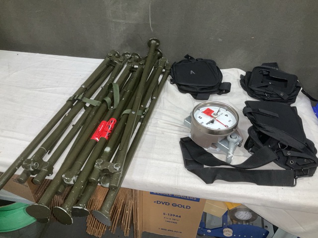 (1) Tensiometer, (3) Defibrillator Cases & Assorted Items