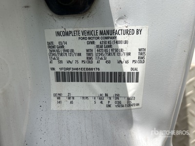 2014 Ford F-350 XL 4x4 Service Truck (Inoperable)